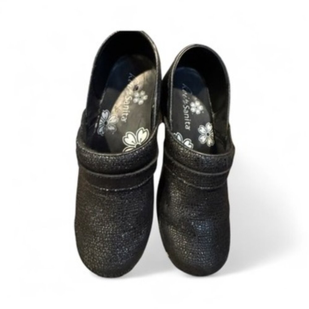 Sanita Women's Professional Koi Lana Clog Black Sz 39   US 6 Black Shine Texture